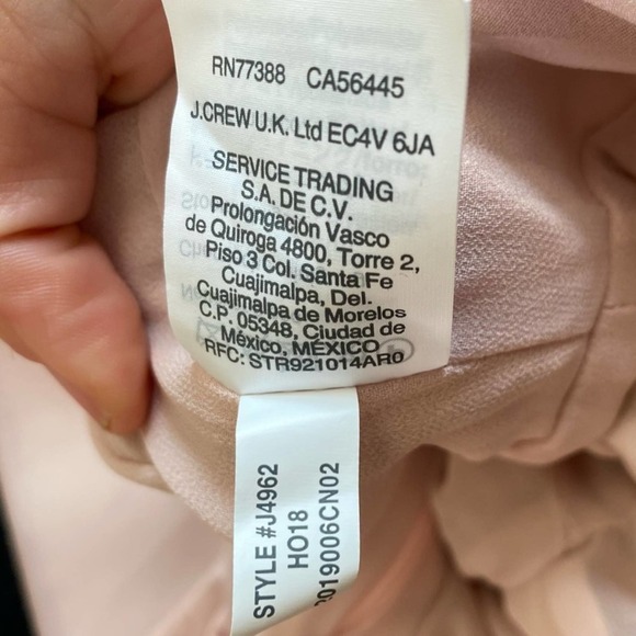 J. Crew Faux Wrap Drapey Velvet Blouse in Light Pink Size 0 / XS - Picture 7 of 7